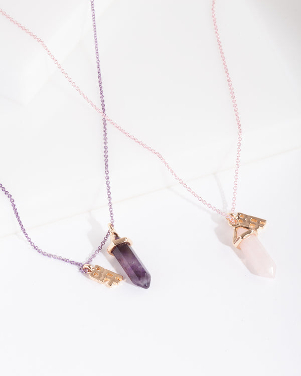 Kids Coated Metal Shard BF Necklace Pack