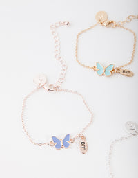 Kids Mixed Metal Butterfly BFF Bracelet Pack - link has visual effect only