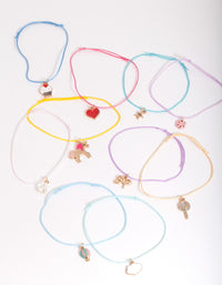 Kids Multi Coloured Charm Bracelet Pack - link has visual effect only