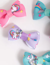 Kids Colourful Unicorn Bow Clip 6-Pack - link has visual effect only