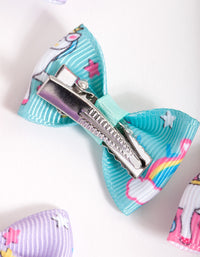 Kids Colourful Unicorn Bow Clip 6-Pack - link has visual effect only