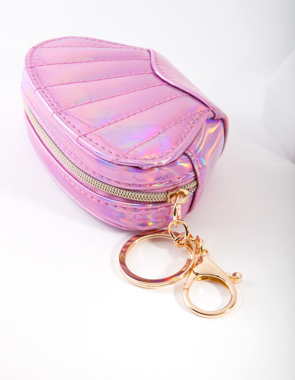 Kids Reflective Pink Shell Keyring