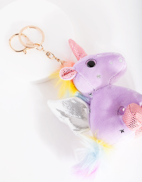Kids Purple Unicorn Keyring