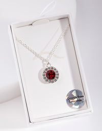 Silver Diamond Simulant Siam Cluster Necklace - link has visual effect only
