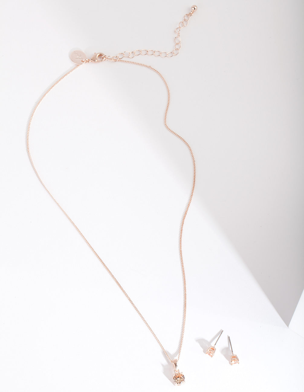 Silk 6mm Stone Earrings Necklace Set