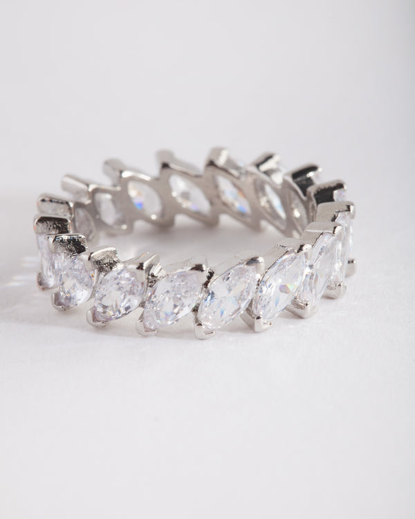 Slanted Cubic Zircona Ring