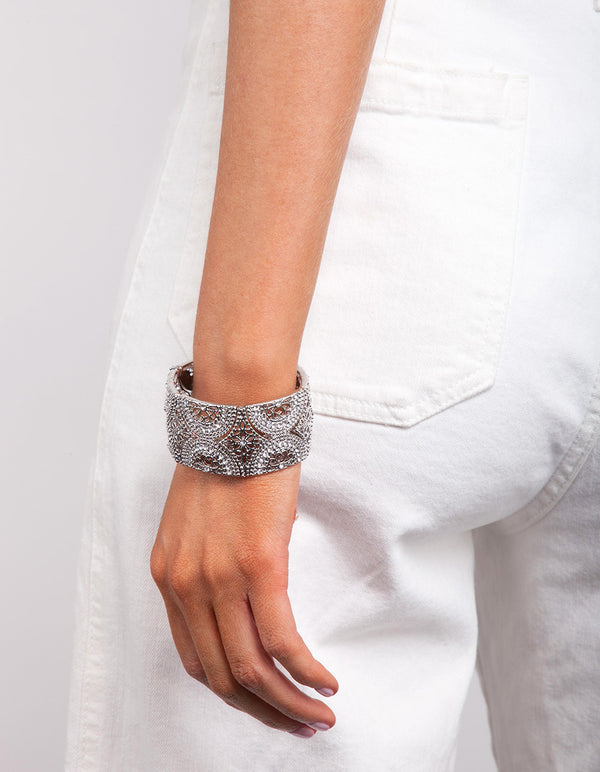 Diamante Filigree Stretch Bracelet