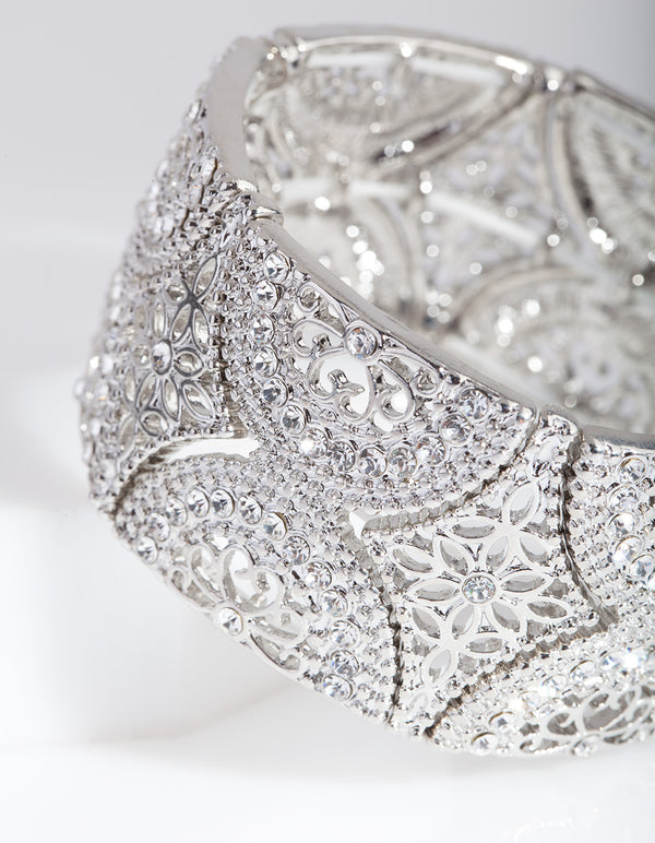 Diamante Filigree Stretch Bracelet