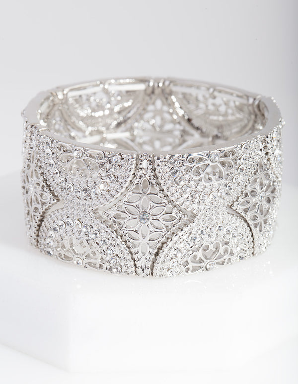 Diamante Filigree Stretch Bracelet