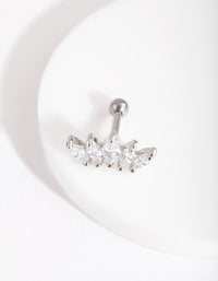 Surgical Steel Graduated Marquise Diamante Barbell Earring - link has visual effect only