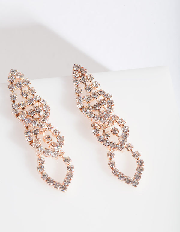 Mini Rose Gold Gradual Loop Cup Chain Earrings