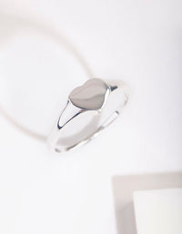 Sterling Silver Heart Signet Ring - link has visual effect only