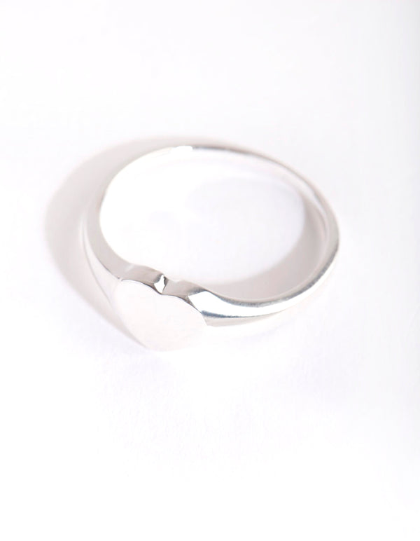 Sterling Silver Heart Signet Ring