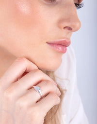 Sterling Silver Heart Signet Ring - link has visual effect only