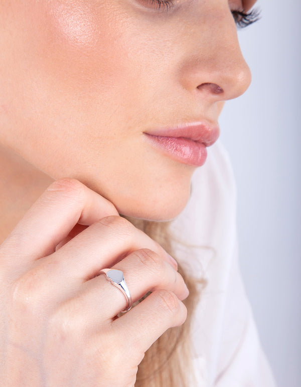 Sterling Silver Heart Signet Ring