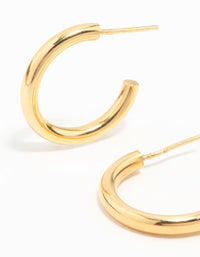 Gold Plated Sterling Silver Chubby Hoop Earrings - link has visual effect only