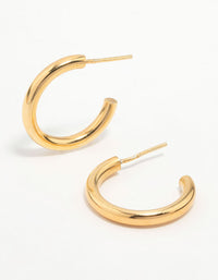 Gold Plated Sterling Silver Chubby Hoop Earrings - link has visual effect only