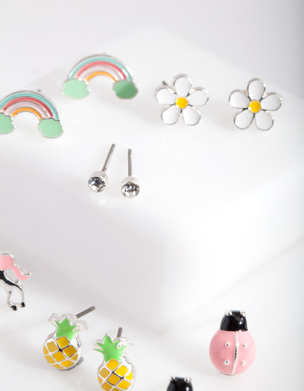 Kids Silver Fun Stud Earring 6-Pack