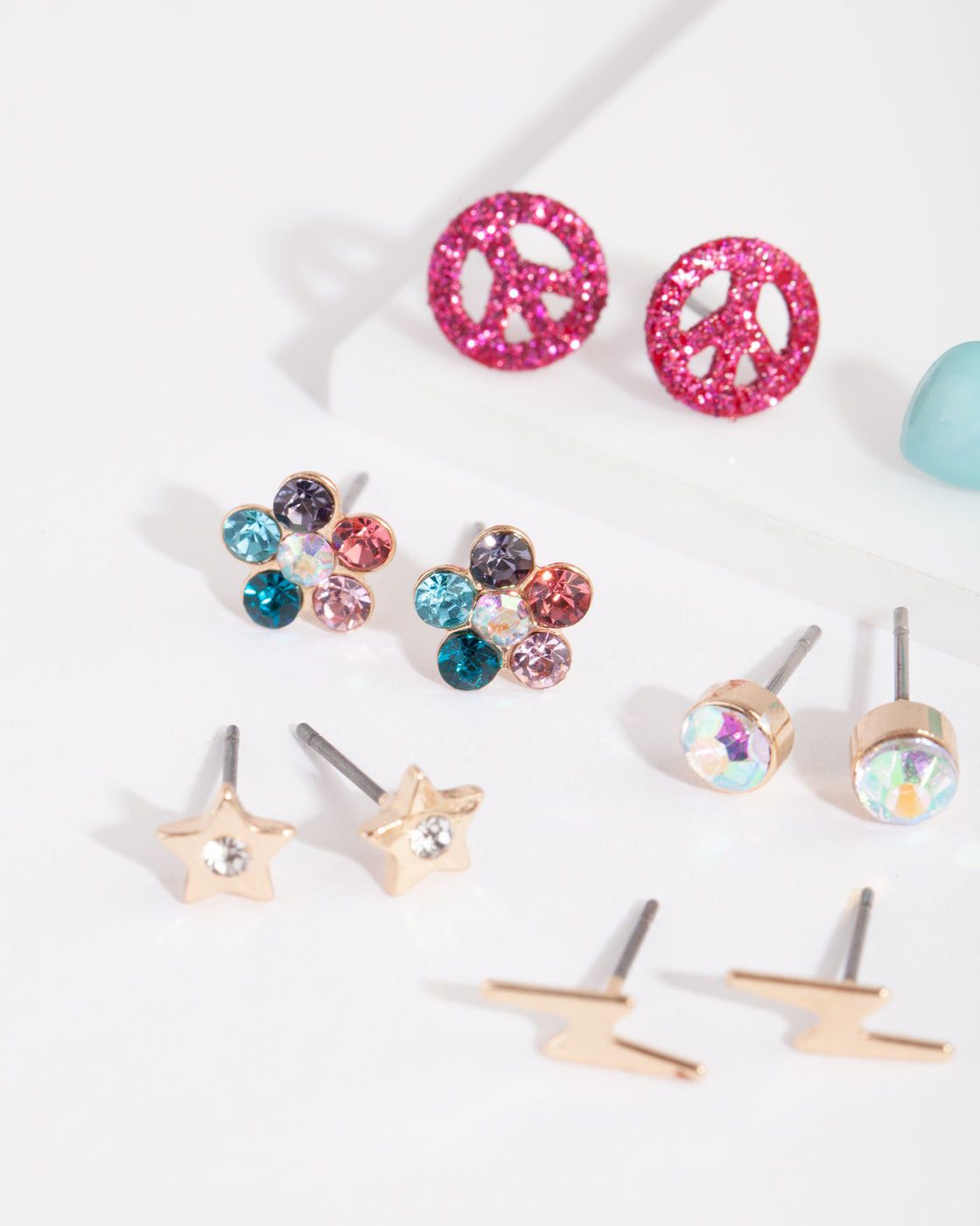 Kids Star Flower Stud Earring 6-Pack