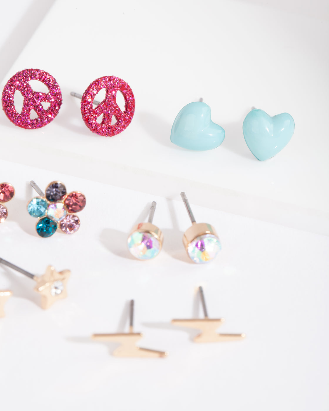 Kids Star Flower Stud Earring 6-Pack