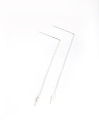 Sterling Silver Faux Feather Thread Through Earrings - link has visual effect only