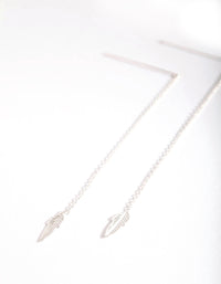 Sterling Silver Faux Feather Thread Through Earrings - link has visual effect only