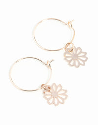 Rose Gold Dainty Petal Hoop Earrings - link has visual effect only