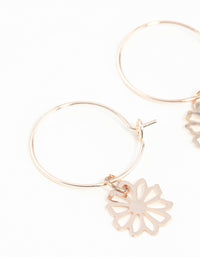 Rose Gold Dainty Petal Hoop Earrings - link has visual effect only