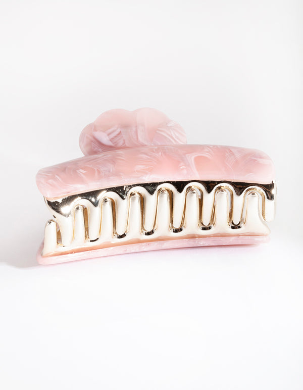 Acrylic Marble Pink Hair Claw