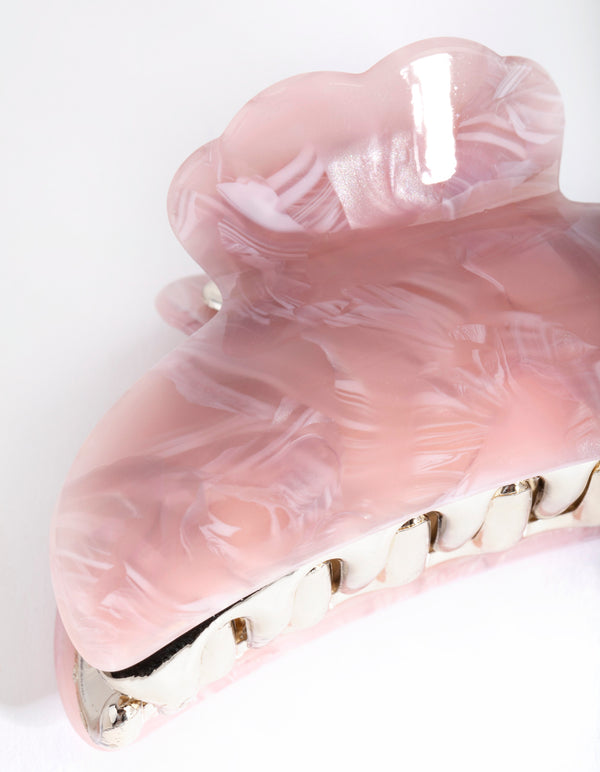 Acrylic Marble Pink Hair Claw