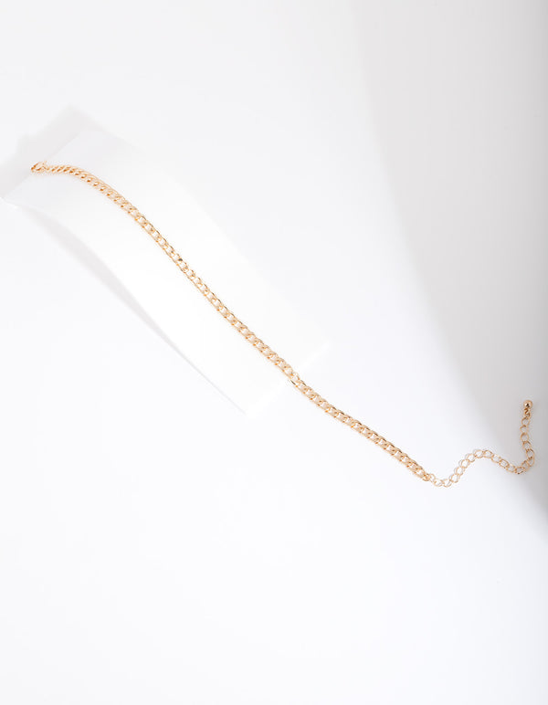 Gold 5mm Curb Chain Anklet