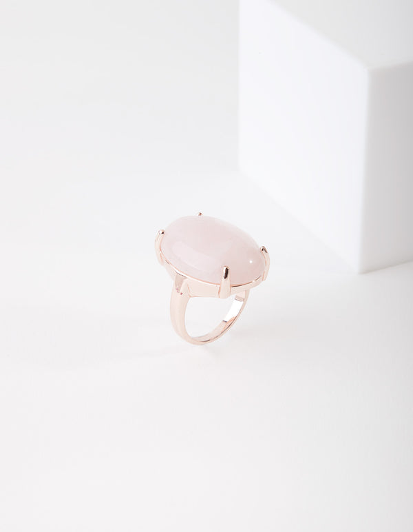 Rose Gold Semi Precious Oval Ring