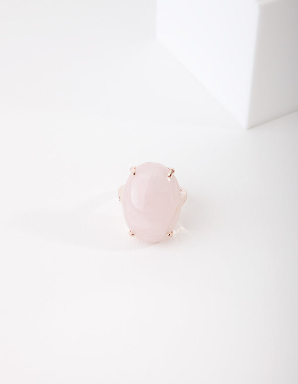 Rose Gold Semi Precious Oval Ring