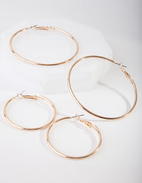 Gold Mixed Hoop Earring Pack - link has visual effect only
