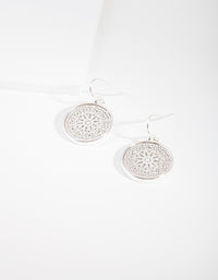 Silver Filigree Disc Drop Earrings - link has visual effect only
