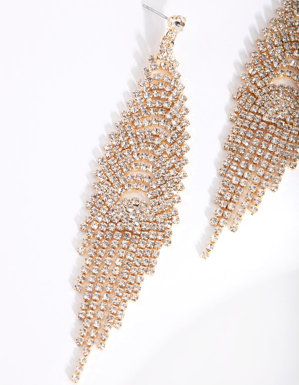 Gold Cupchain Waterfall Earrings