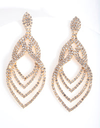 Gold Layered Tiered Drop Earrings - link has visual effect only
