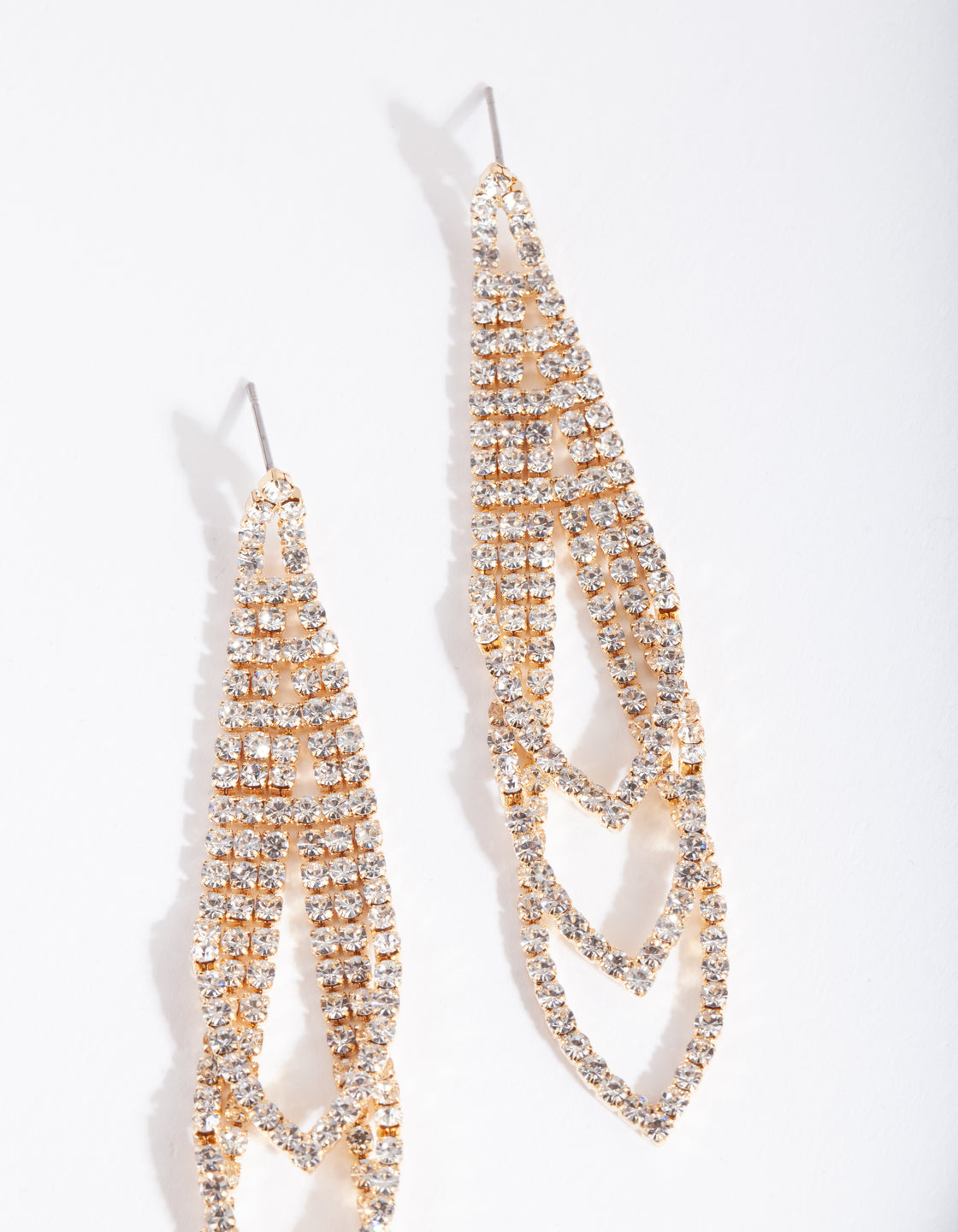 Gold Gradual Loop Cup Chain Earrings