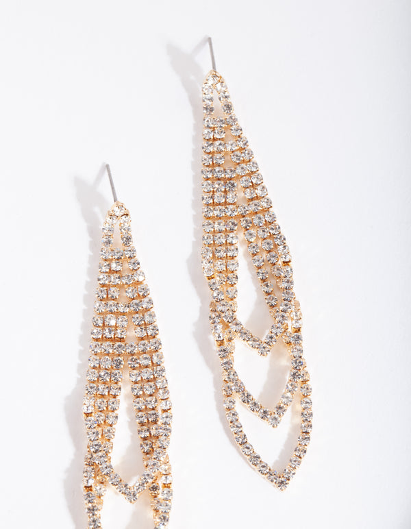 Gold Gradual Loop Cup Chain Earrings