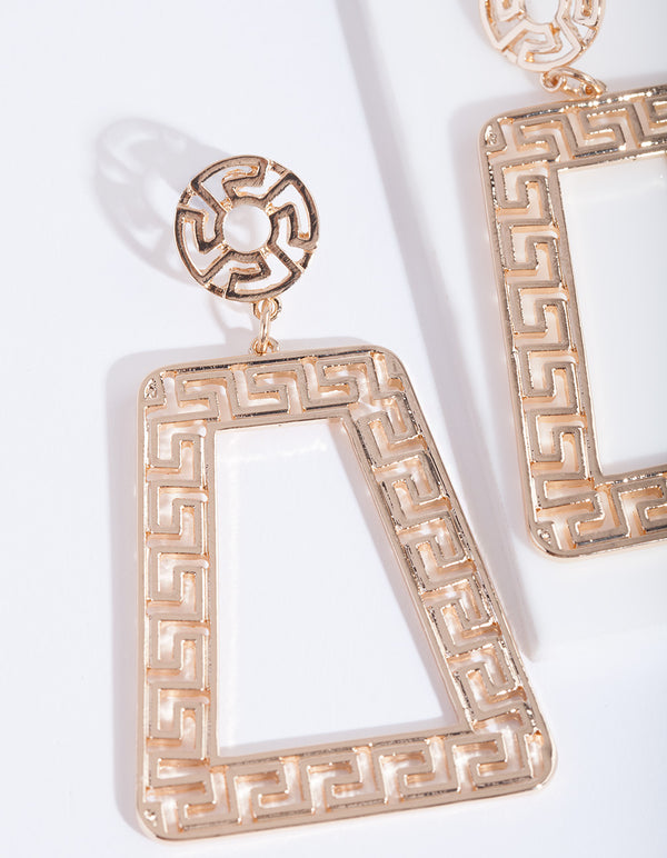 Gold Trapeze Geometric Earrings