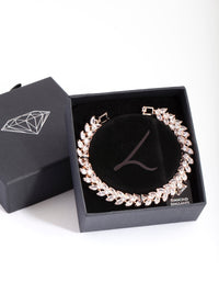Rose Gold Diamond Simulant Petal Bracelet - link has visual effect only