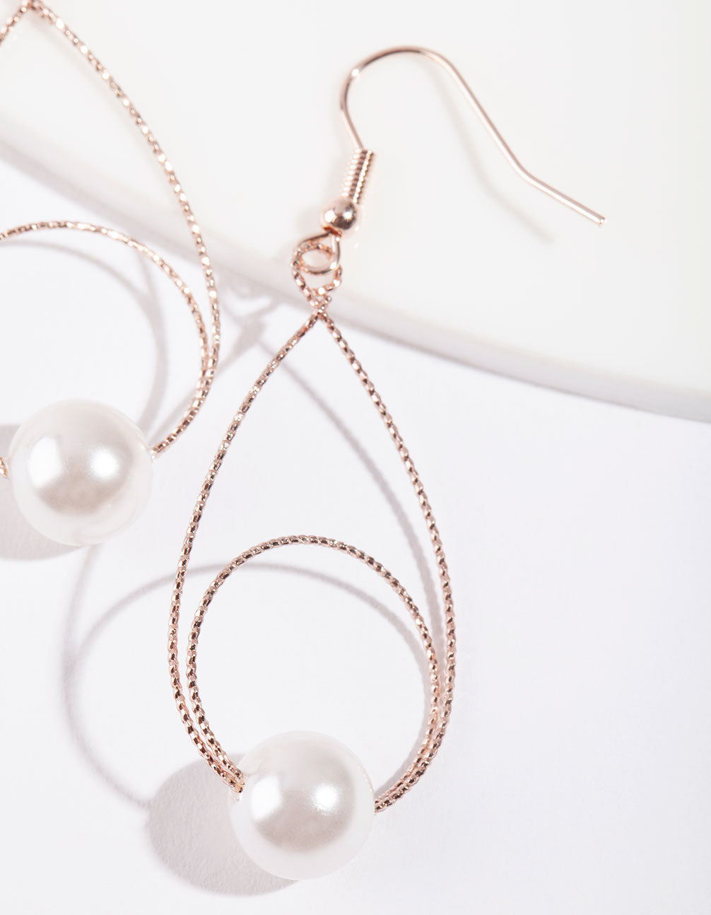 Rose Gold Teardrop Circle Earrings