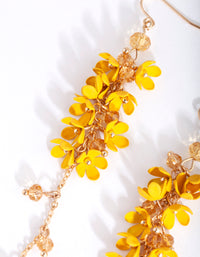 Gold Yellow Flower Cluster Drop Earrings - link has visual effect only