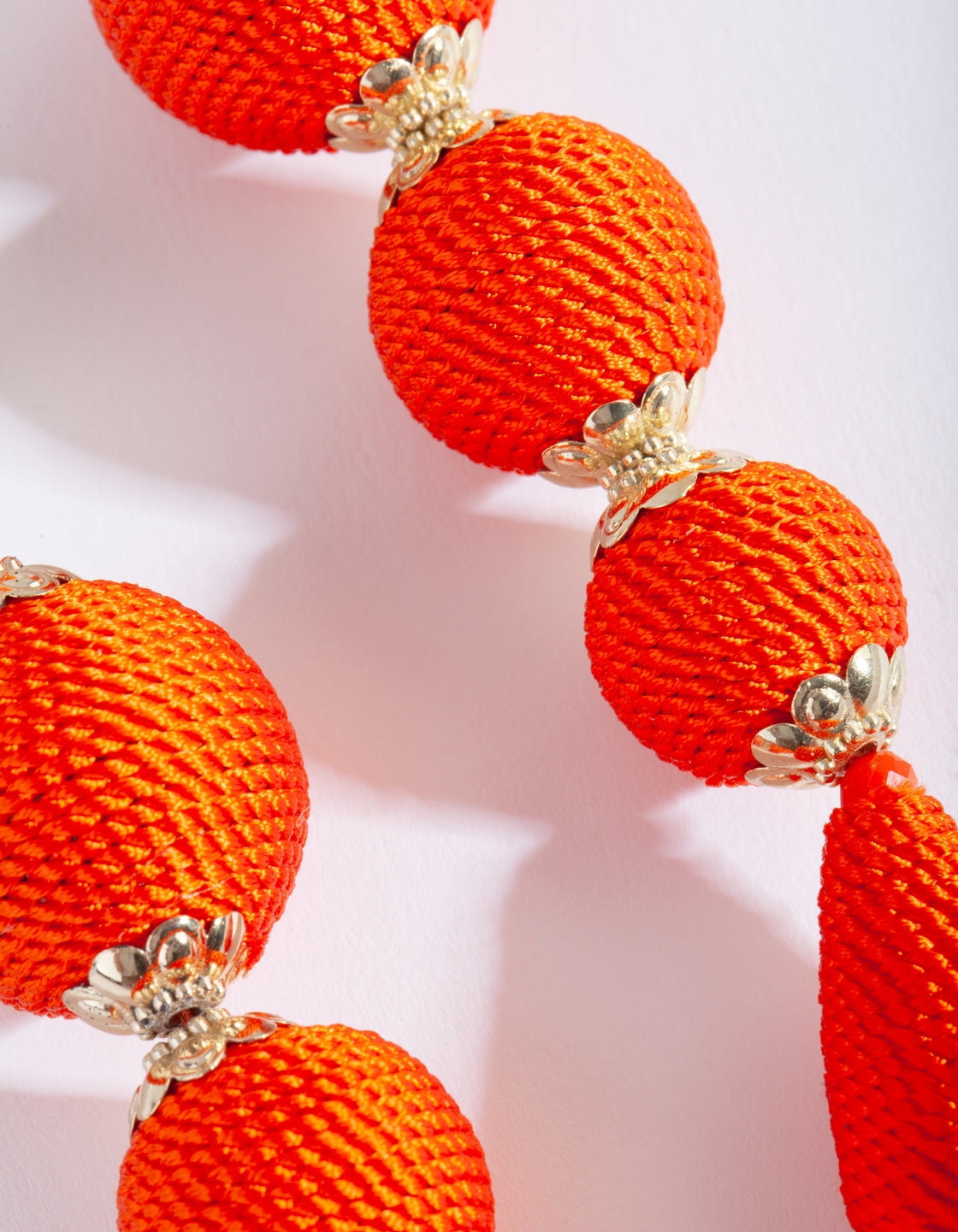 Orange Thread Drop Earrings