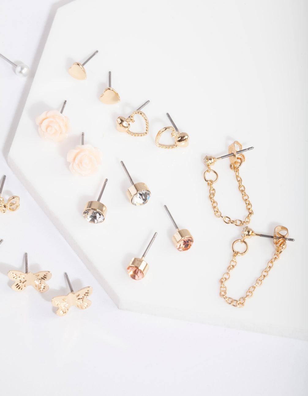 Gold Flower & Pearl Earring 12-Pack