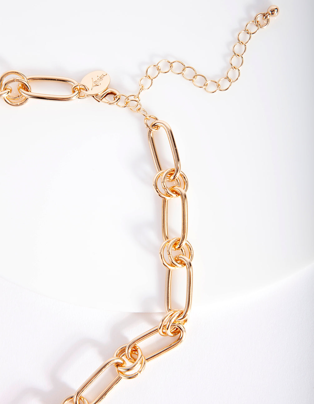Gold Chain Link Y Tassel Necklace
