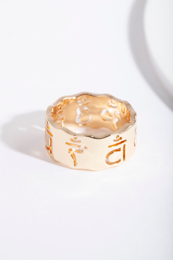 Gold Cut Out Chakra Band Ring