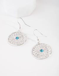 Silver Filigree Flower Disc Drop Earrings - link has visual effect only