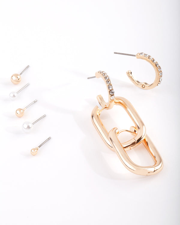 Gold Wear 3 Ways Earring Stack Pack