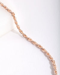 Rose Gold Plated 60cm Rope Chain Necklace - link has visual effect only
